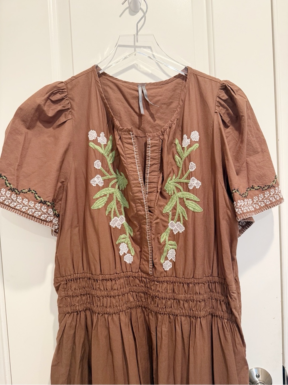 ANTHROPOLOGIE The Somerset Embroidered Maxi Dress in Brown Floral size XL - Picture 5 of 9